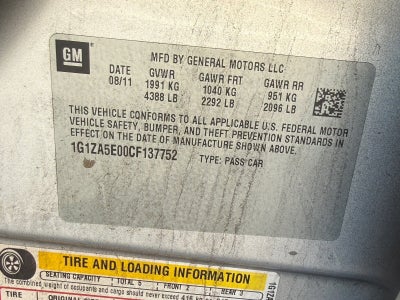 2012 Chevrolet Malibu LS w/1FL