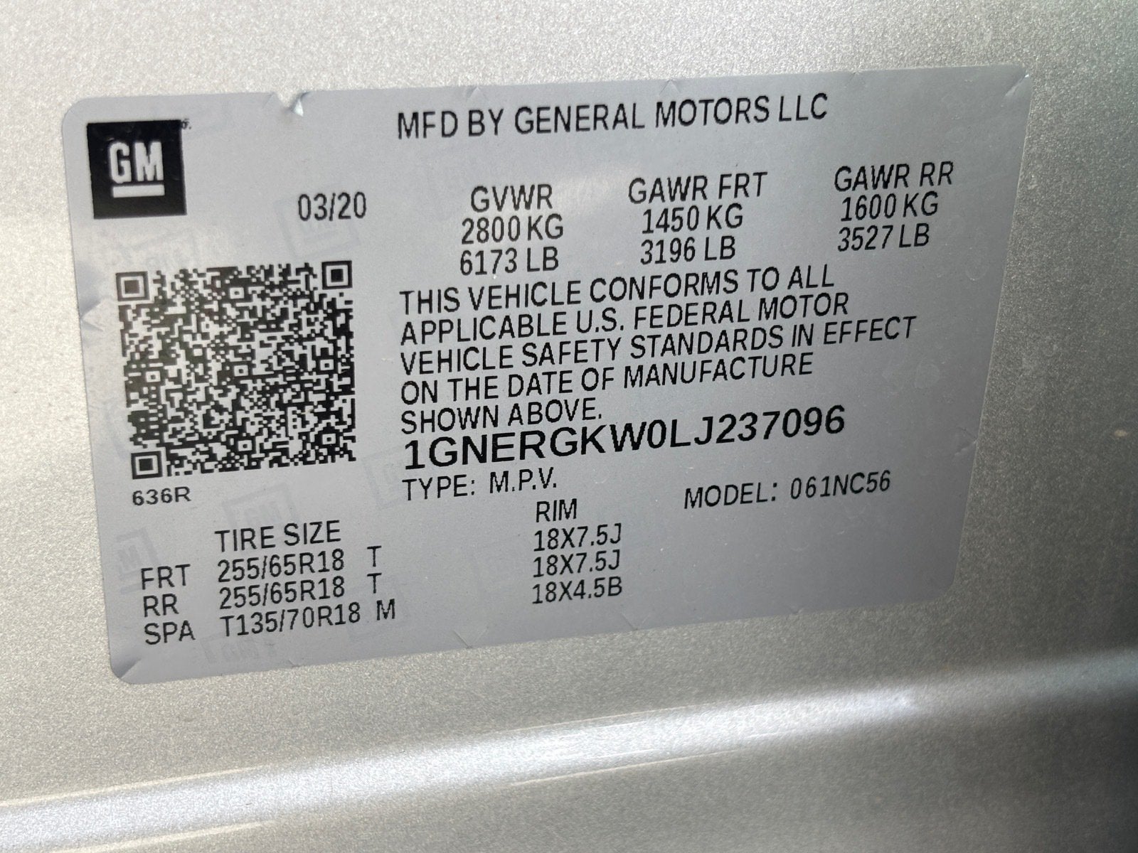 2020 Chevrolet Traverse LT Cloth