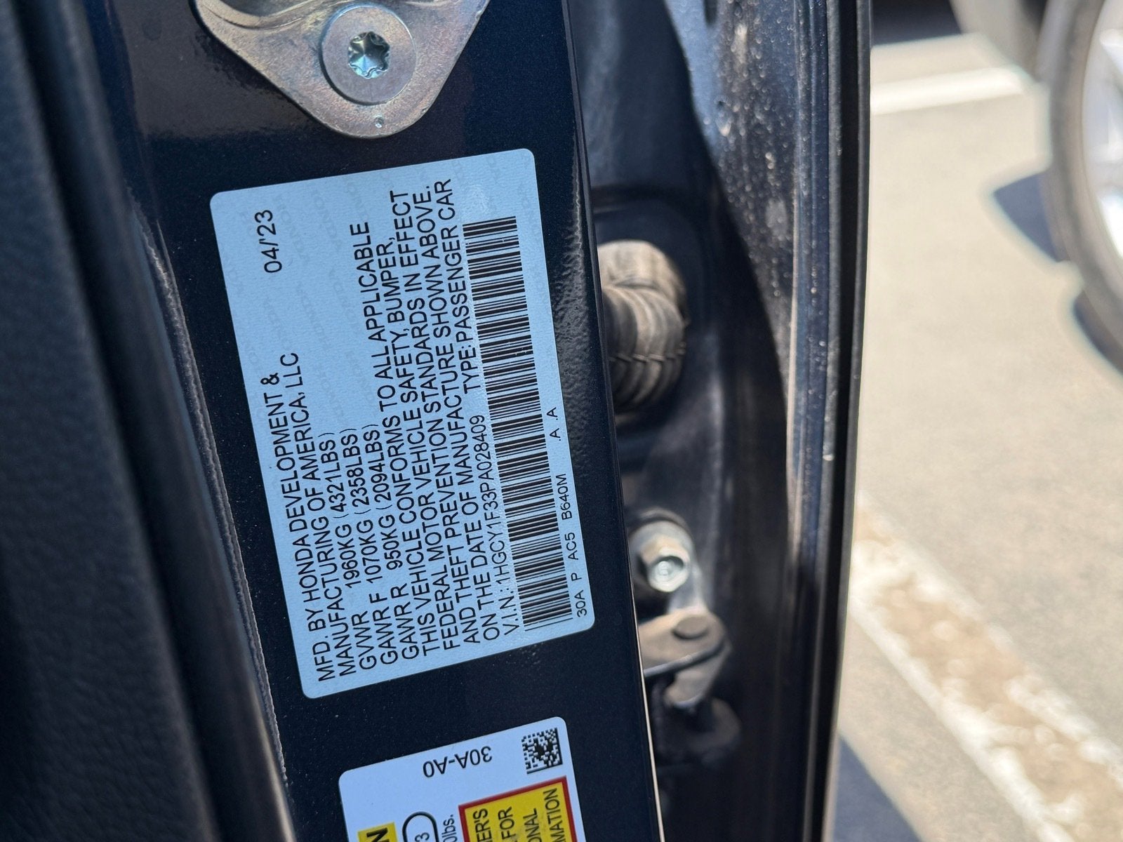 2023 Honda Accord Sedan EX