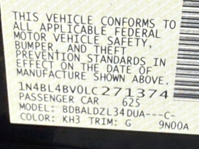 2020 Nissan Altima 2.5 S