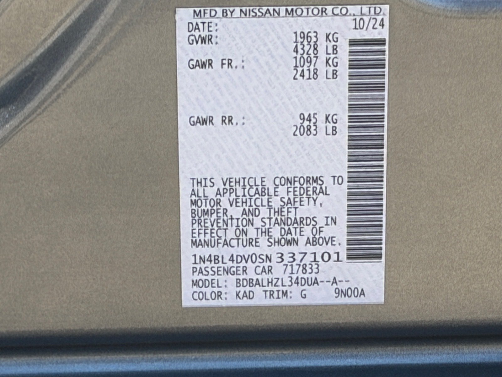 2025 Nissan Altima SV - Photo 30