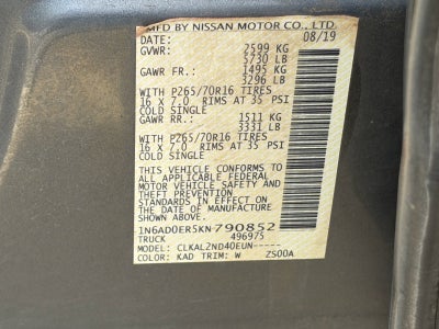 2019 Nissan Frontier SV