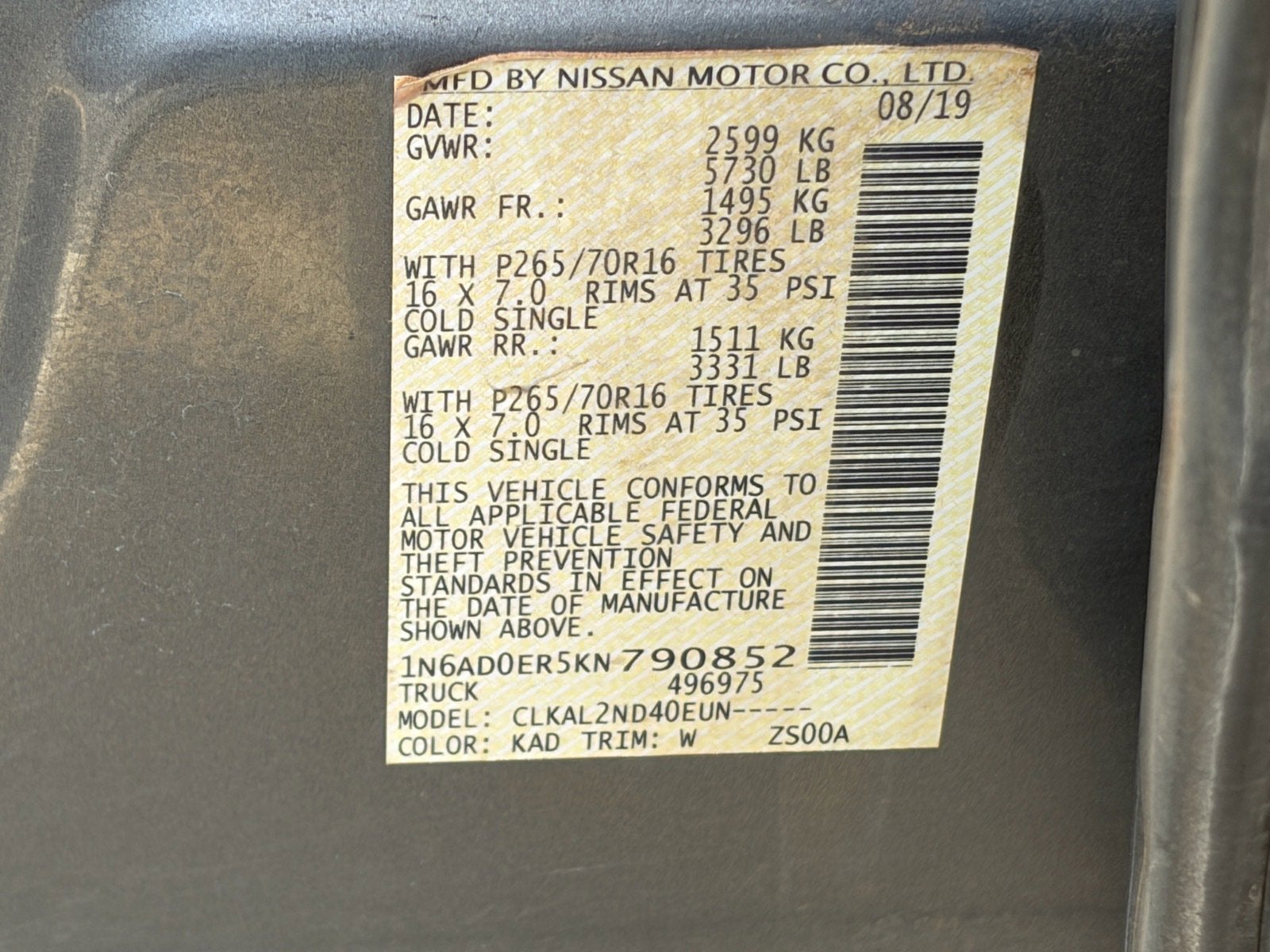 2019 Nissan Frontier SV