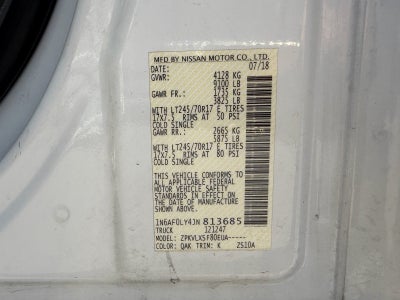 2018 Nissan NV Cargo SV