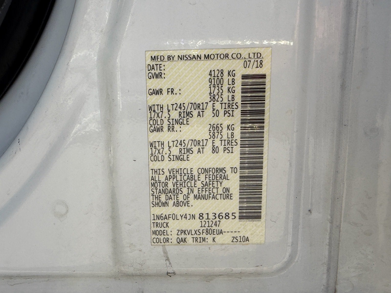 2018 Nissan NV Cargo SV
