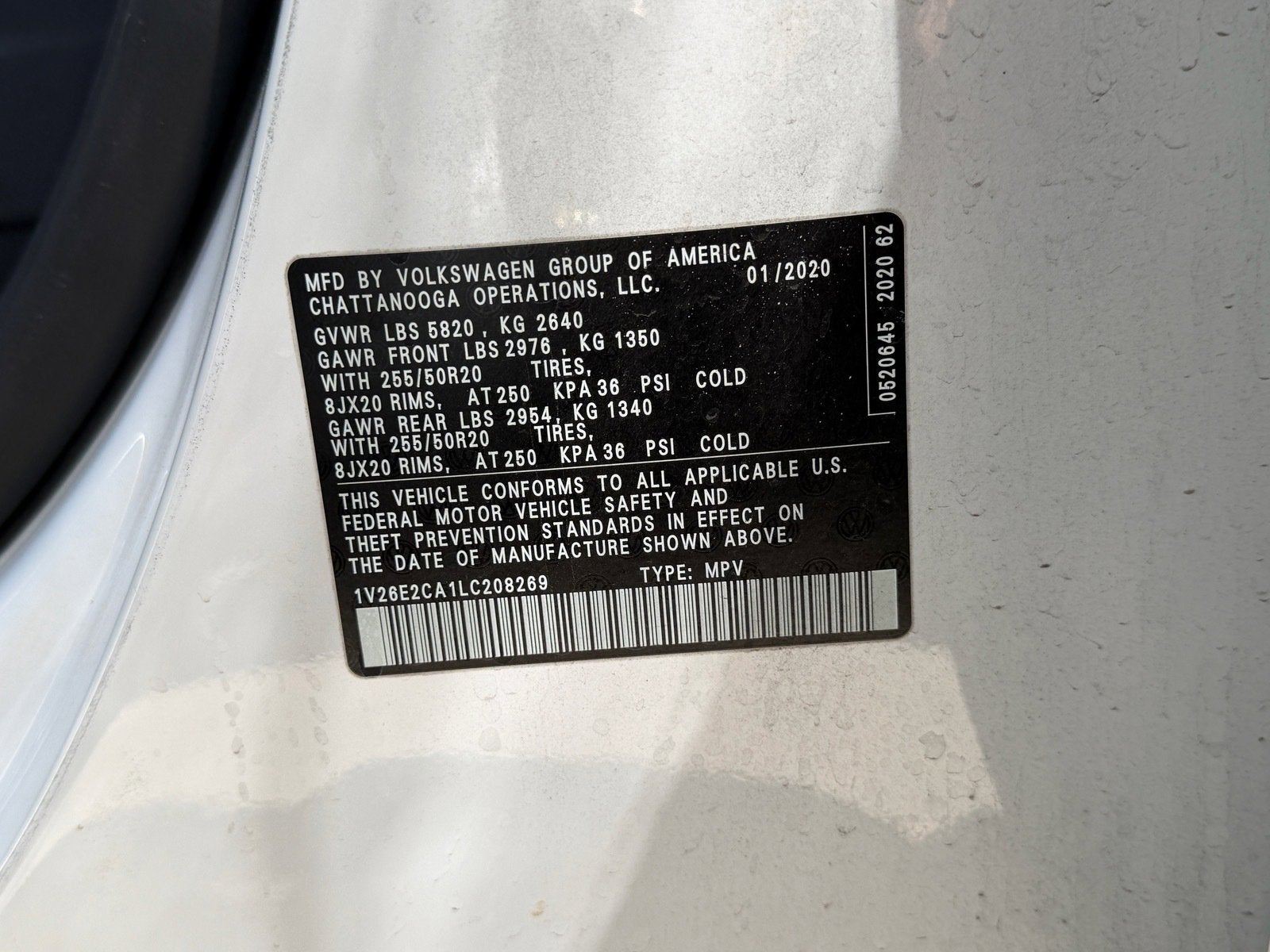 2020 Volkswagen Atlas Cross Sport 3.6L V6 SE w/Technology