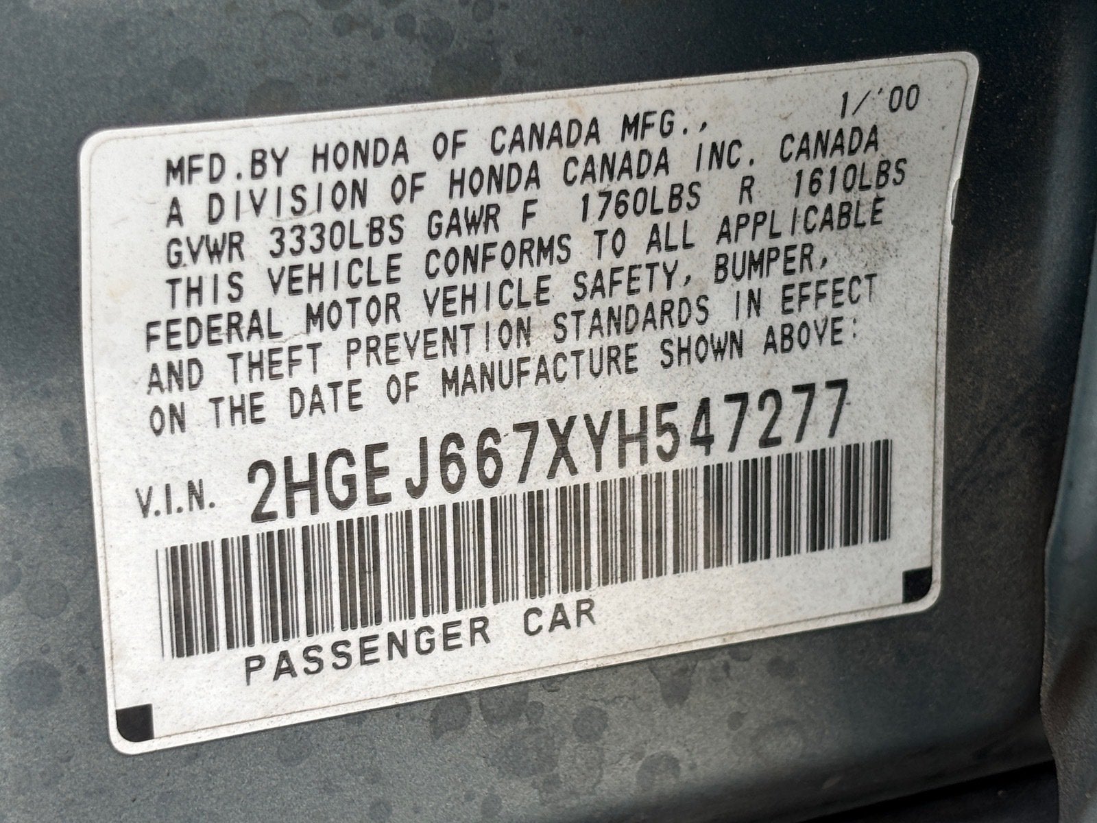 2000 Honda Civic LX