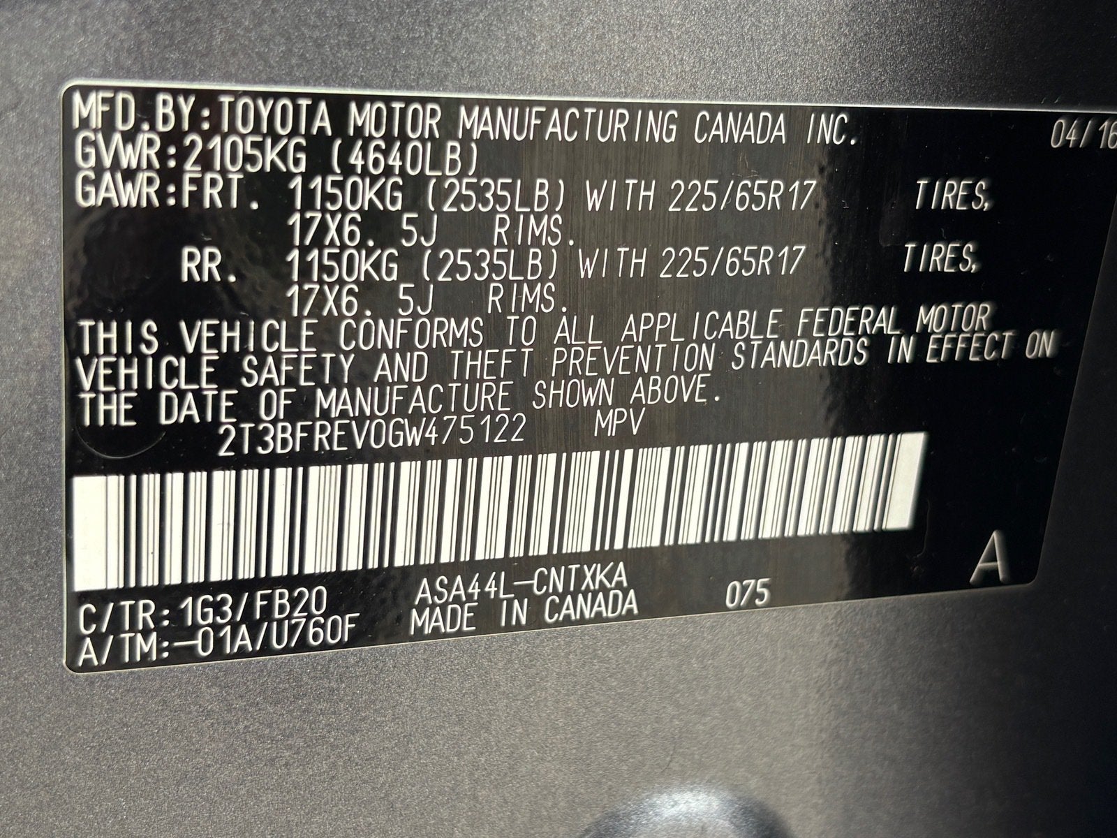 2016 Toyota RAV4 LE