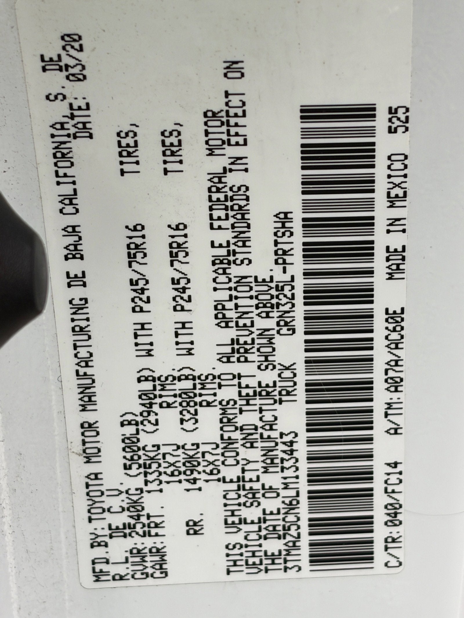 2020 Toyota Tacoma 2WD SR5