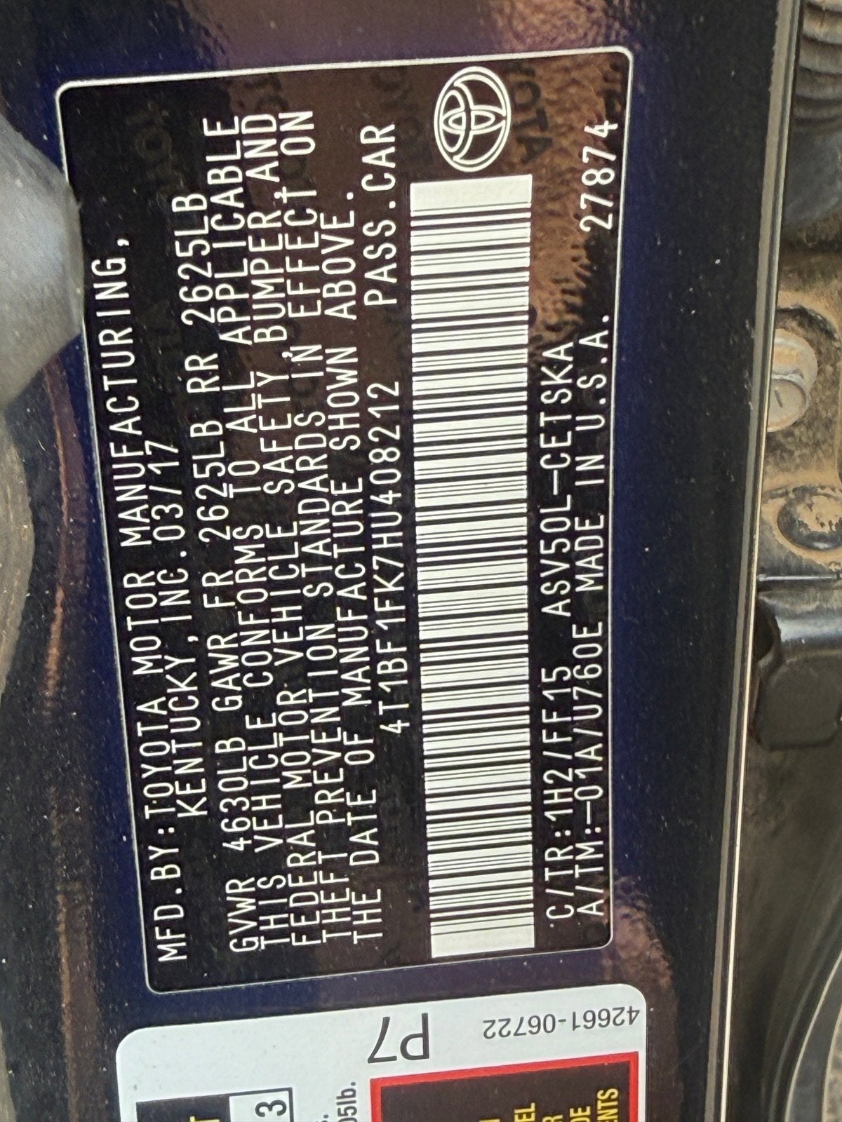 2017 Toyota Camry Base