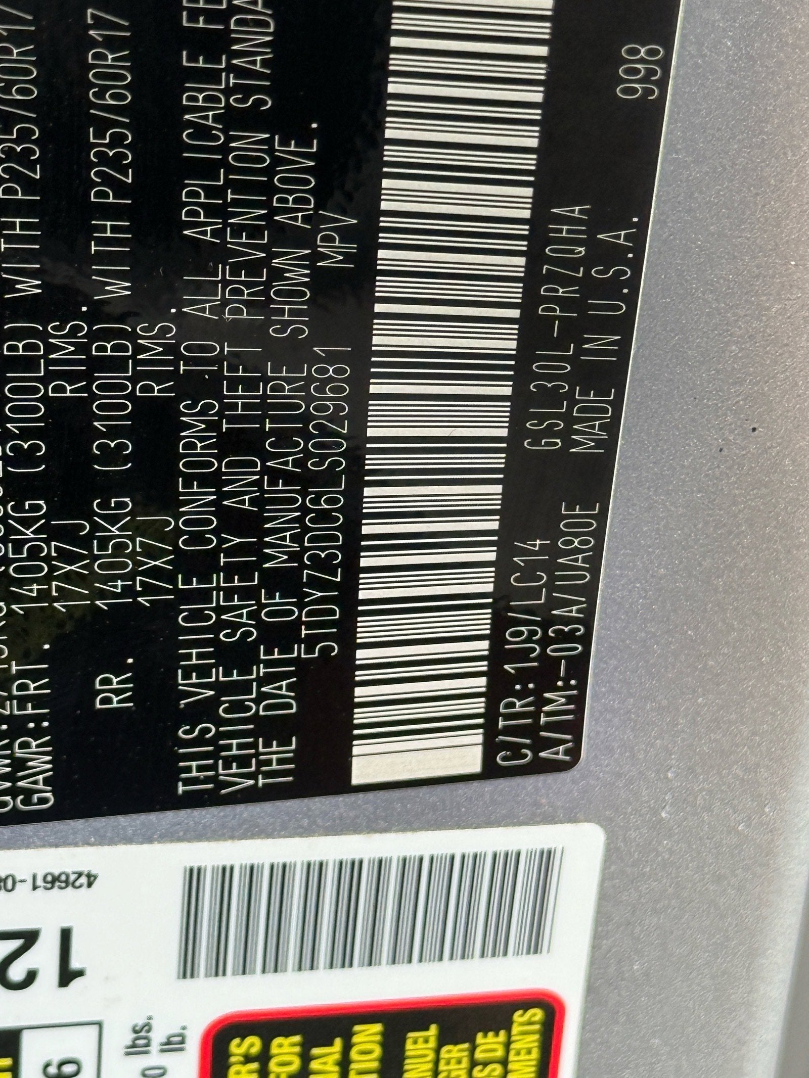 2020 Toyota Sienna Base