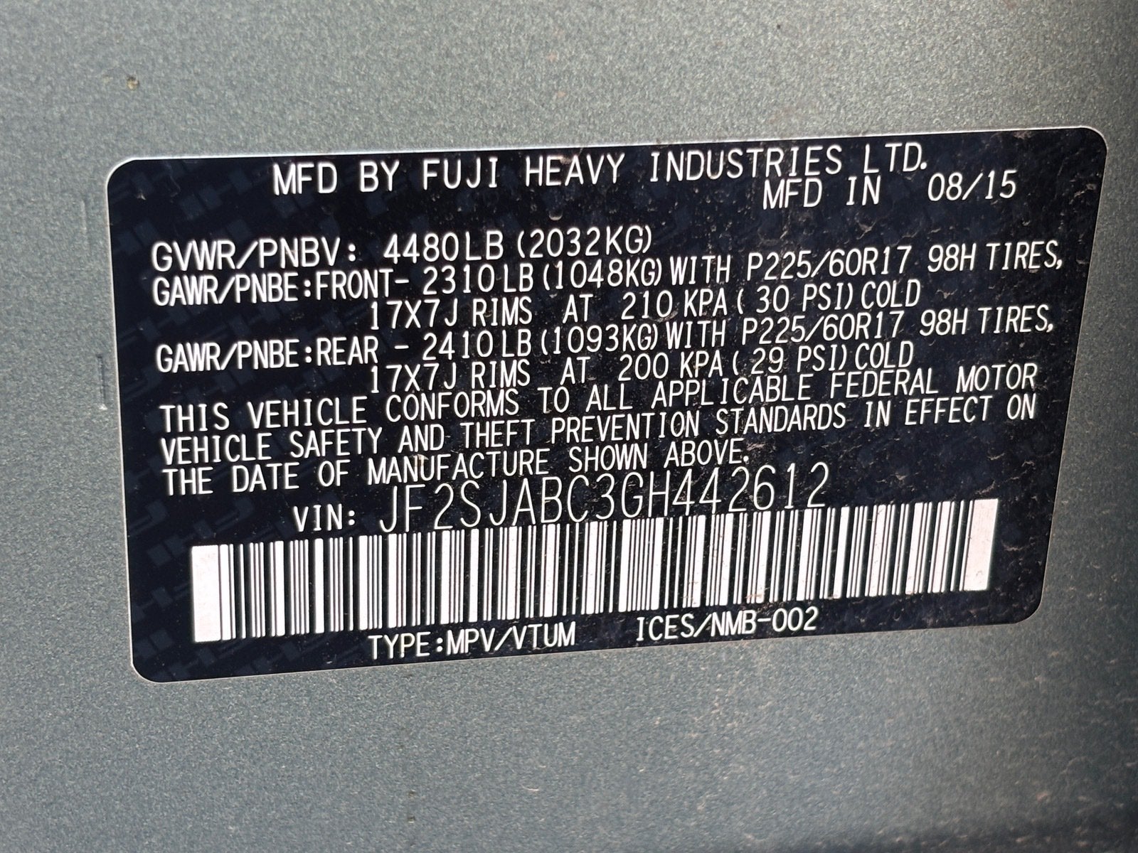 2016 Subaru Forester 2.5i
