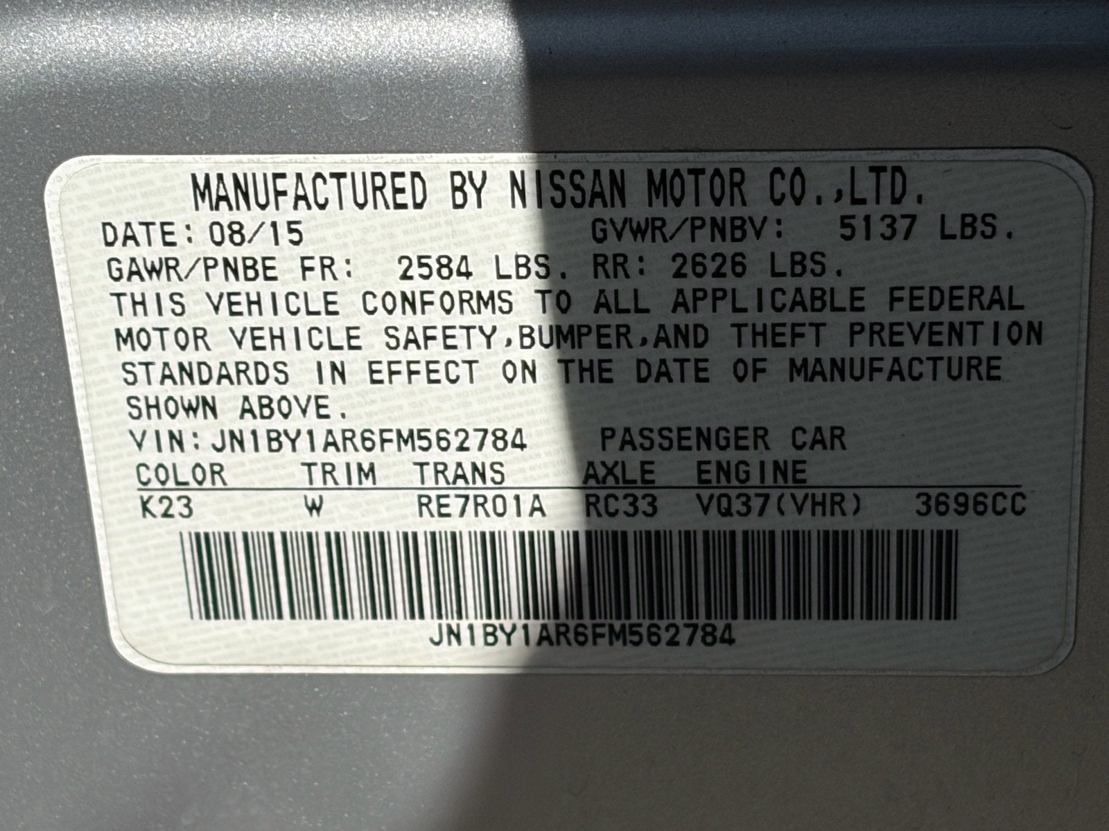 2015 INFINITI Q70 3.7X
