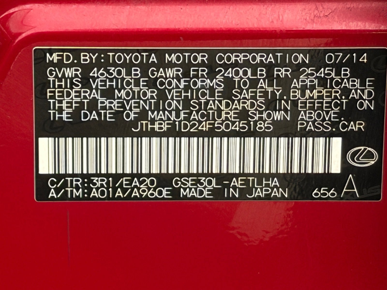 2015 Lexus IS 250 250