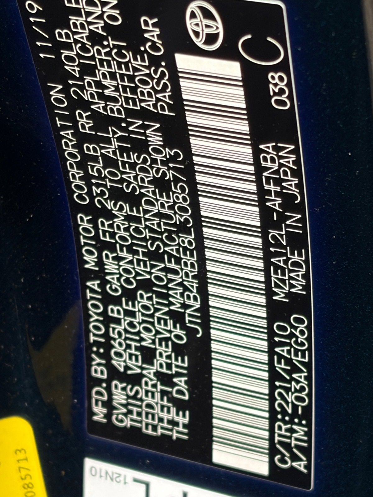 2020 Toyota Corolla Hatchback SE